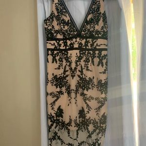 Bardot  |Black and tan midi dress| size 6